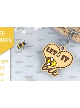 Σετ των 3 Intra απο ξύλο plywood 3mm-4mm πάχος Ξύλινο Μπρελόκ Μέλισσας Δίασταση 6x6 cm INTRAFABR-99060931