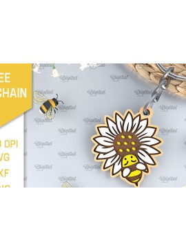 Σετ των 3 Intra απο ξύλο plywood 3mm-4mm πάχος Ξύλινο Μπρελόκ Μέλισσας Δίασταση 6x6 cm INTRAFABR-99060988