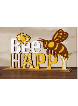 Σετ των 2 Intra απο ξύλο plywood 3mm-4mm πάχος Bee Word Stand Δίασταση 30x20 cm INTRAFABR-123090162