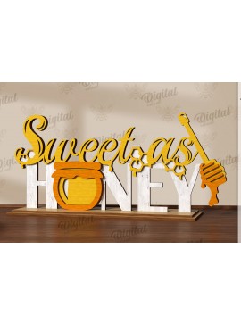 Σετ των 2 Intra απο ξύλο plywood 3mm-4mm πάχος Bee Word Stand Δίασταση 30x20 cm INTRAFABR-123090225