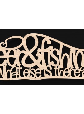 Σετ των 2 Intra απο ξύλο plywood 3mm-4mm πάχος κοπής με λέιζερ Beer and Fishing Sign Δίασταση 35x35 cm INTRAFABR-103441503