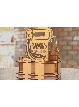 Σετ των 3 Intra απο ξύλο plywood 3mm-4mm πάχος Θήκη μπουκαλιών μπύρας | Καλάθι μπύρας | CNC Δίασταση 15x15 cm INTRAFABR-119134788