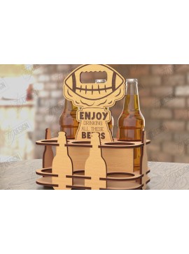 Σετ των 2 Intra απο ξύλο plywood 3mm-4mm πάχος Θήκη μπουκαλιών μπύρας | Καλάθι μπύρας | CNC Δίασταση 15x15 cm INTRAFABR-119134792