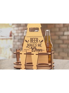 Σετ των 2 Intra απο ξύλο plywood 3mm-4mm πάχος Θήκη μπουκαλιών μπύρας | Καλάθι μπύρας | CNC Δίασταση 15x15 cm INTRAFABR-119134795