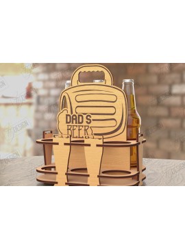 Σετ των 2 Intra απο ξύλο plywood 3mm-4mm πάχος Θήκη μπουκαλιών μπύρας | Καλάθι μπύρας | CNC Δίασταση 15x15 cm INTRAFABR-119134787