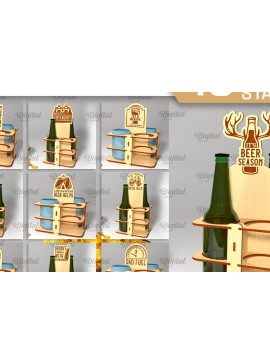 Σετ των 2 Intra απο ξύλο plywood 3mm-4mm πάχος Μπουκάλι μπύρας Βάση με λέιζερ κομμένο Δίασταση 30x20 cm INTRAFABR-96804798