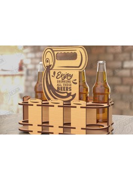 Σετ των 2 Intra απο ξύλο plywood 3mm-4mm πάχος Θήκη μπύρας | Μπουκαλοθήκη |Καλάθι μπύρας Δίασταση 15x15 cm INTRAFABR-119308897