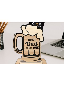 Σετ των 2 Intra απο ξύλο plywood 3mm-4mm πάχος Κούπα μπύρας Father Day Δωροθήκη κάρτας Δίασταση 15x15 cm INTRAFABR-123595375