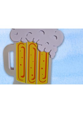 Σετ των 2 Intra απο ξύλο plywood 3mm-4mm πάχος Κάρτα σε σχήμα κούπας μπύρας Δίασταση 16x20 cm INTRAFABR-71327390