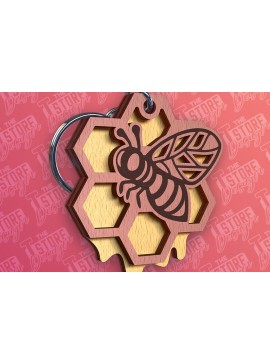 Σετ των 3 Intra απο ξύλο plywood 3mm-4mm πάχος Σχεδιασμός Μπρελόκ Bees | Σχεδιασμός Μπρελόκ Δίασταση 6x6 cm INTRAFABR-92538472