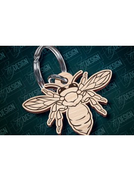 Σετ των 3 Intra απο ξύλο plywood 3mm-4mm πάχος Σχέδιο Μπρελόκ Bees Σχέδιο κοπής με λέιζερ Δίασταση 6x6 cm INTRAFABR-94069627