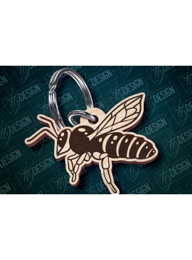 Σετ των 3 Intra απο ξύλο plywood 3mm-4mm πάχος Σχέδιο Μπρελόκ Bees Σχέδιο κοπής με λέιζερ Δίασταση 6x6 cm INTRAFABR-94069641