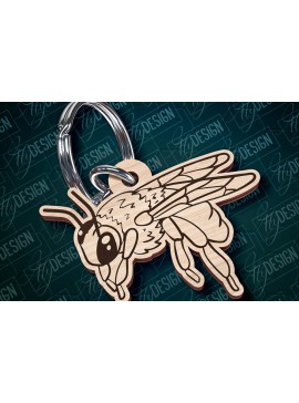 Σετ των 3 Intra απο ξύλο plywood 3mm-4mm πάχος Σχέδιο Μπρελόκ Bees Σχέδιο κοπής με λέιζερ Δίασταση 6x6 cm INTRAFABR-94069650