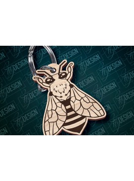 Σετ των 3 Intra απο ξύλο plywood 3mm-4mm πάχος Σχέδιο Μπρελόκ Bees Σχέδιο κοπής με λέιζερ Δίασταση 6x6 cm INTRAFABR-94069687