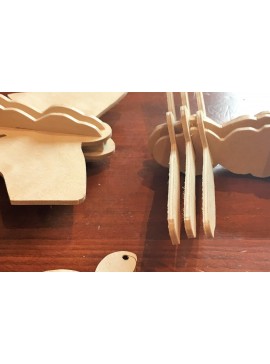 Σετ των 2 Intra απο ξύλο plywood 3mm-4mm πάχος μελισσών Δίασταση 15x15 cm INTRAFABR-36869635