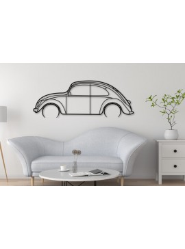 Σετ των 2 Intra απο ξύλο plywood 3mm-4mm πάχος Beetle Car Silhouette, Car Δίασταση 15x15 cm INTRAFABR-110397720