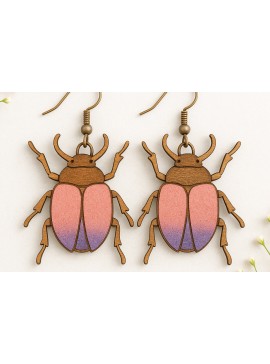 Σετ των 3 Intra απο ξύλο plywood 3mm-4mm πάχος Σκουλαρίκια Beetle Cut  Δίασταση 3x3 cm INTRAFABR-120635724