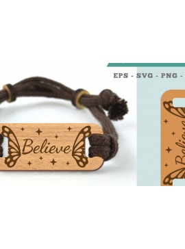 Σετ των 3 Intra απο ξύλο plywood 3mm-4mm πάχος Πιστέψτε βραχιόλι κοπής με λέιζερ Δίασταση 5x5 cm INTRAFABR-105089253