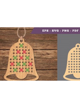 Σετ των 2 Intra απο ξύλο plywood 3mm-4mm πάχος Bell Cross Stitch Δίασταση 15x15 cm INTRAFABR-106690076