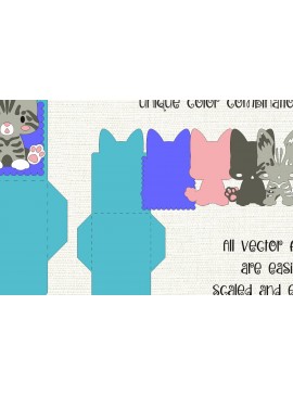 Σετ των 2 Intra απο ξύλο plywood 3mm-4mm πάχος Γάτα Βεγγάλης | Πρότυπο θήκης δωροκάρτας Δίασταση 15x15 cm INTRAFABR-102879114