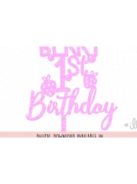 Σετ των 2 Intra απο ξύλο plywood 3mm-4mm πάχος Berry First Birthday , 1ο Birthday Δίασταση 15x15 cm INTRAFABR-100034611