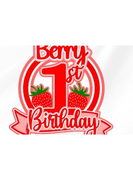 Σετ των 3 Intra απο ξύλο plywood 3mm-4mm πάχος Berry First Layered Cake Topper Δίασταση 4x4 cm INTRAFABR-125435147