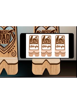 Σετ των 2 Intra απο ξύλο plywood 3mm-4mm πάχος Το καλύτερο Dad Ever Phone Stand Δίασταση 15x15 cm INTRAFABR-71528521