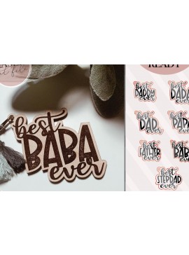 Σετ των 2 Intra απο ξύλο plywood 3mm-4mm πάχος Ο καλύτερος μπαμπάς ποτέ Δίασταση 15x15 cm INTRAFABR-74342182