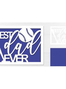 Σετ των 3 Intra απο ξύλο plywood 3mm-4mm πάχος Το καλύτερο Dad Ever , Κάρτα για την Ημέρα του Πατέρα Δίασταση 5x7 cm INTRAFABR-70937686