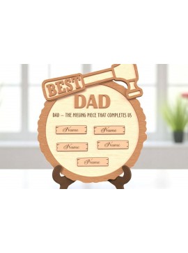 Intra απο ξύλο plywood 3mm-4mm πάχος Το καλύτερο σήμα Dad Hammer με ονόματα Δίασταση 30x20 cm INTRAFABR-121915292