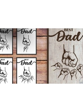 Σετ των 2 Intra απο ξύλο plywood 3mm-4mm πάχος Καλύτερος σχεδιασμός λέιζερ πατέρα | Δώρο για τη γιορτή του πατέρα Δίασταση 30x20 cm INTRAFABR-123478876