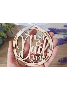 Σετ των 3 Intra απο ξύλο plywood 3mm-4mm πάχος Καλύτερο Στολίδι Μπαμπά | Father Δίασταση 4x4 cm INTRAFABR-118833864