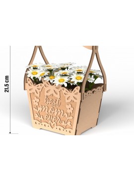 Σετ των 2 Intra απο ξύλο plywood 3mm-4mm πάχος Το Best Mom Ever Butterfly Basket Δίασταση 30x20 cm INTRAFABR-119795614