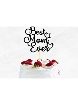 Σετ των 2 Intra απο ξύλο plywood 3mm-4mm πάχος Το καλύτερο Mom Ever Cake Topper Δίασταση 15x15 cm INTRAFABR-67479143