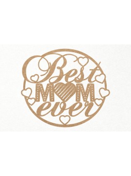 Σετ των 2 Intra απο ξύλο plywood 3mm-4mm πάχος Η καλύτερη μαμά ποτέ Δίασταση 30x20 cm INTRAFABR-24933936