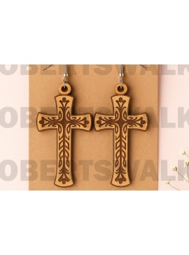 Σετ των 3 Intra απο ξύλο plywood 3mm-4mm πάχος κομμένο με Σκουλαρίκια Βίβλου Δίασταση 3x3 cm INTRAFABR-124683439