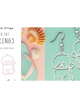 Σετ των 3 Intra απο ξύλο plywood 3mm-4mm πάχος κοπής με λέιζερ Bichon Frize Dog Earrings Δίασταση 1x1 cm INTRAFABR-119310466