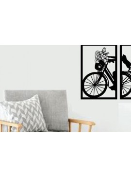 Σετ των 2 Intra απο ξύλο plywood 3mm-4mm πάχος κοπής με λέιζερ μεταλλικού τοίχου ποδηλάτου Δίασταση 40x40 cm INTRAFABR-79015737