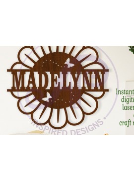 Σετ των 3 Intra απο ξύλο plywood 3mm-4mm πάχος Name Big Flower Δίασταση 6x6 cm INTRAFABR-114573392