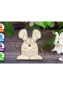 Σετ των 2 Intra απο ξύλο plywood 3mm-4mm πάχος Μεγαλοπόδαρο Πασχαλινό Λαγουδάκι Δίασταση 15x15 cm INTRAFABR-58806403