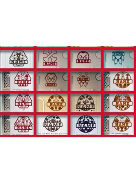 Σετ των 3 Intra απο ξύλο plywood 3mm-4mm πάχος Big Name Sign Δίασταση 15x15 cm INTRAFABR-83947354