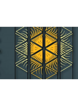 Σετ των 2 Intra απο ξύλο plywood 3mm-4mm πάχος Μεγάλο Polygon Sun Wall Decor Δίασταση 15x15 cm INTRAFABR-24883518