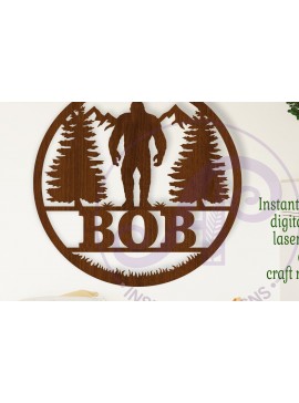 Σετ των 3 Intra απο ξύλο plywood 3mm-4mm πάχος Bigfoot Yeti Name Wall Art SV, Δίασταση 10x10 cm INTRAFABR-112592547