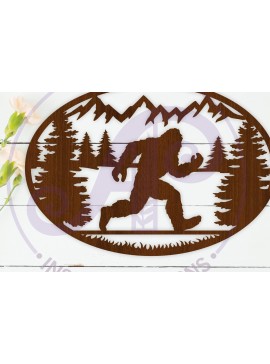 Σετ των 3 Intra απο ξύλο plywood 3mm-4mm πάχος Bigfoot Yeti Oval Art Sign Wall, Δίασταση 10x10 cm INTRAFABR-110414730