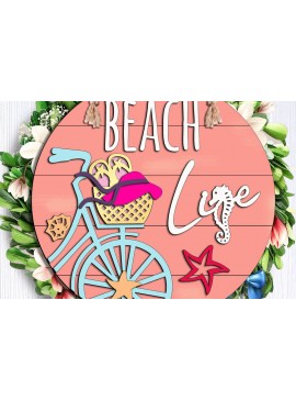 Σετ των 3 Intra απο ξύλο plywood 3mm-4mm πάχος Bike Beach Life Summer Door Hanger Ocean Δίασταση 10x10 cm INTRAFABR-105822350