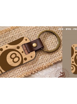 Σετ των 3 Intra απο ξύλο plywood 3mm-4mm πάχος Μπρελόκ με λέιζερ μπάλα μπιλιάρδου Δίασταση 6x6 cm INTRAFABR-116153570