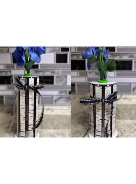 Σετ των 2 Intra απο ξύλο plywood 3mm-4mm πάχος Βάζο σημύδας πολλαπλασιασμού  Δίασταση 30x20 cm INTRAFABR-28121584