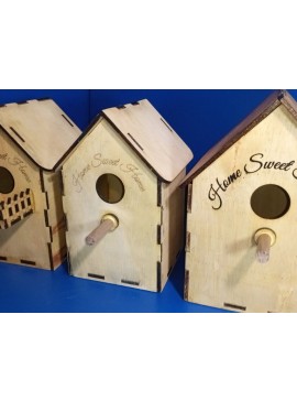 Σετ των 2 Intra απο ξύλο plywood 3mm-4mm πάχος Bird Box X 3 Τύποι σπιτιών Δίασταση 30x20 cm INTRAFABR-56029457