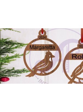 Σετ των 3 Intra απο ξύλο plywood 3mm-4mm πάχος Χριστουγεννιάτικο στολίδι πουλί Δίασταση 3x3 cm INTRAFABR-107998714