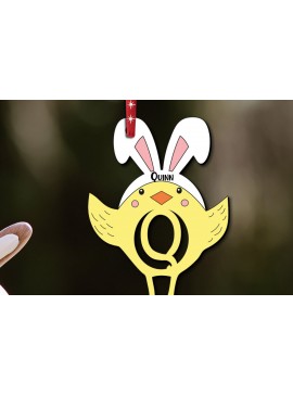 Σετ των 3 Intra απο ξύλο plywood 3mm-4mm πάχος Πουλί Πασχαλινό γράμμα Q Όνομα καλαθιού κοτόπουλου Δίασταση 8x8 cm INTRAFABR-112719337